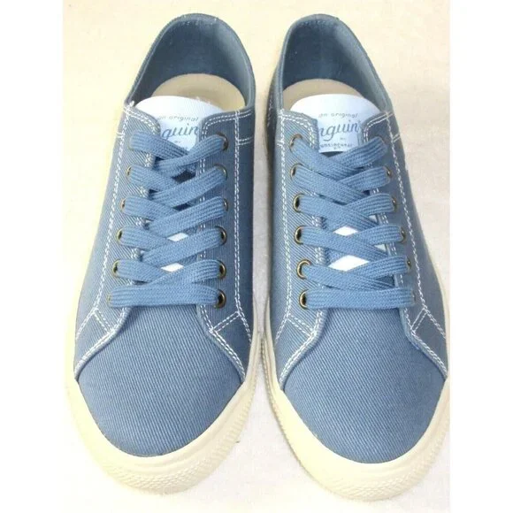 Original Penguin Men's Sam Stripe Classic Lace Up Light Blue Canvas Shoes NIB - Picture 4 of 7